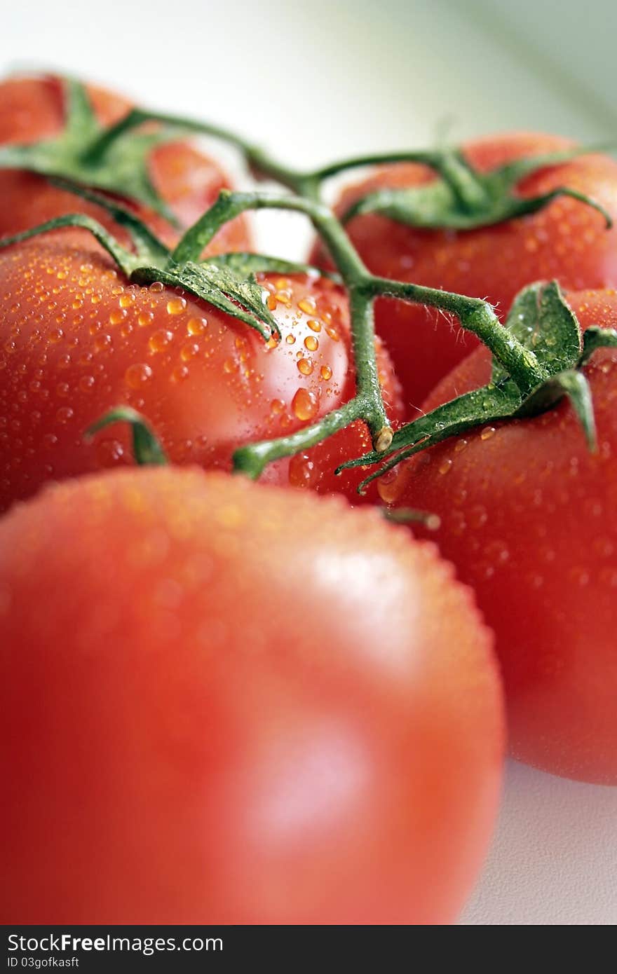 Red Tomatoes On A Fruit Steam