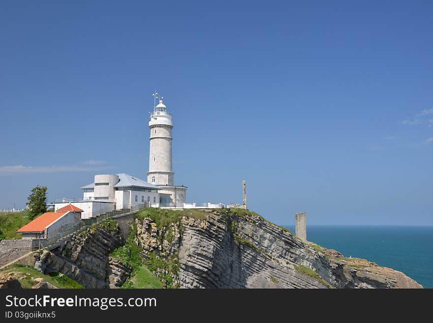 Panoramic view of the Lighthouse of Cabo Mayor in Santander