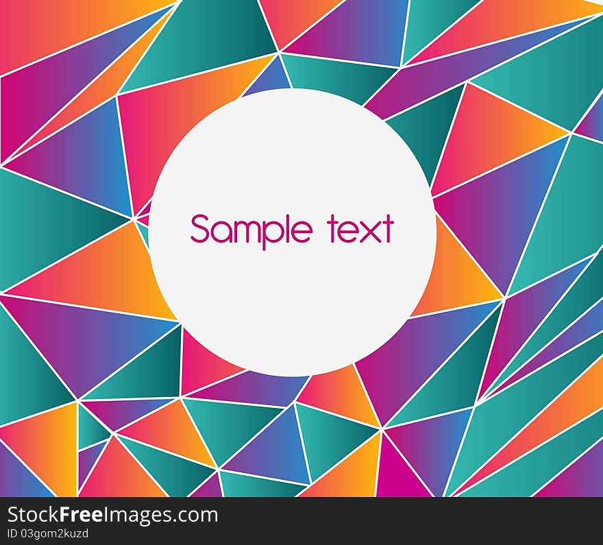 Abstract card with bright triangle pattern. Abstract card with bright triangle pattern