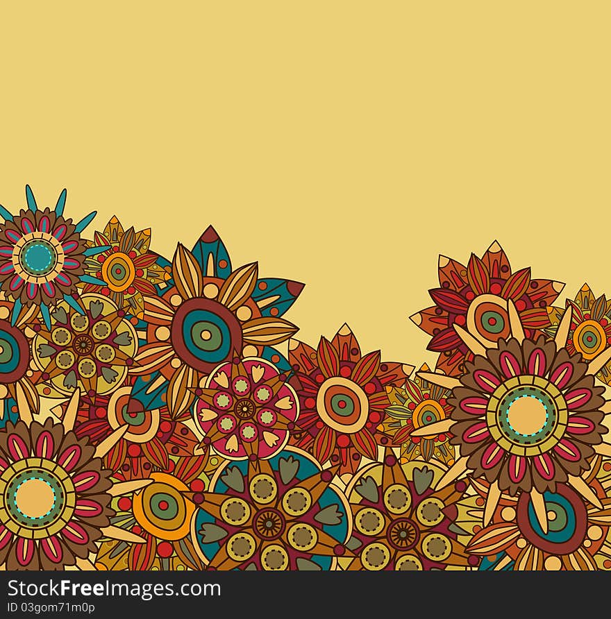 Abstract dark background with multicolor floral pattern. Abstract dark background with multicolor floral pattern