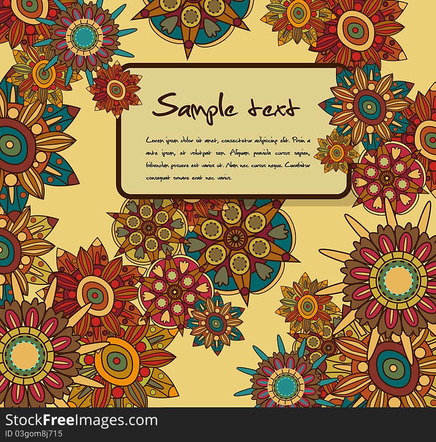 Abstract elegance vector background with brown flowers. Abstract elegance vector background with brown flowers