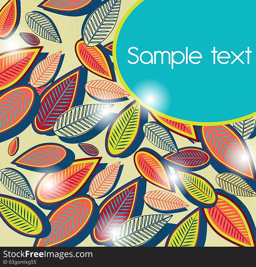 Abstract seamless texture with bright leafs. Abstract seamless texture with bright leafs