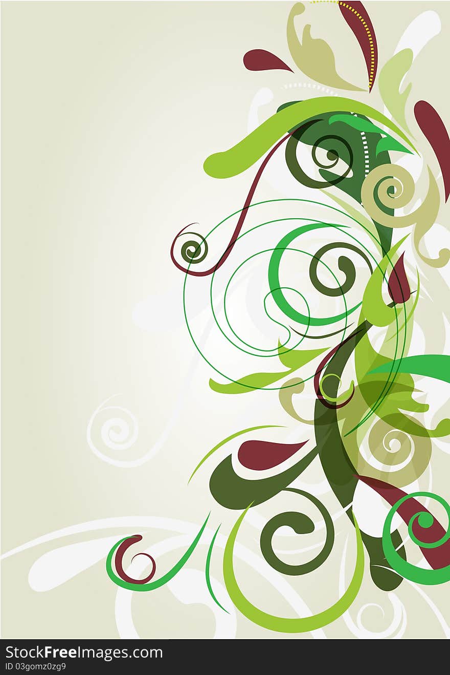 Abstract vector floral backround with beautiful green pattern. Abstract vector floral backround with beautiful green pattern