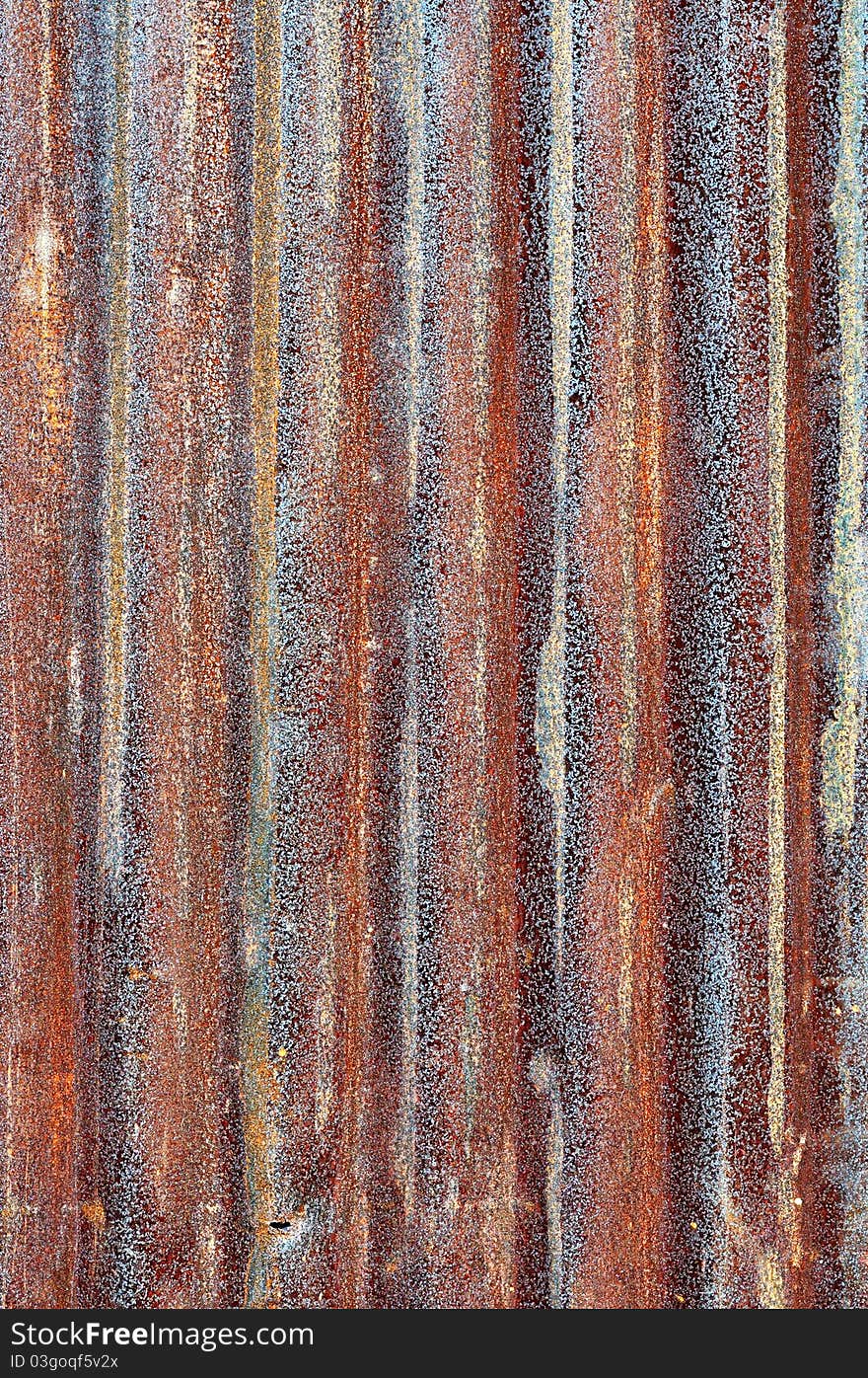 Rusty zinc metal plate background.