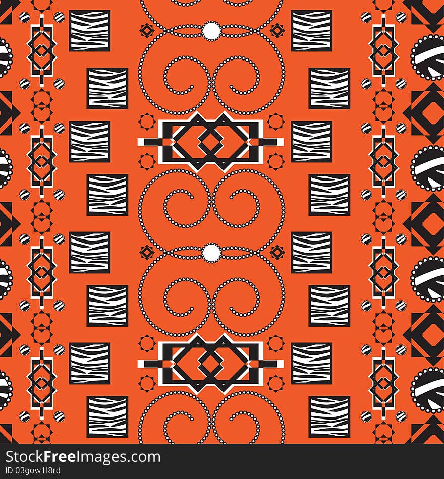 Africa stile ornamenton orange background. Africa stile ornamenton orange background