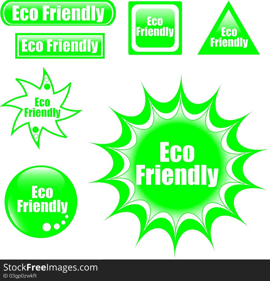 Green Eco Friendly Label Web Button