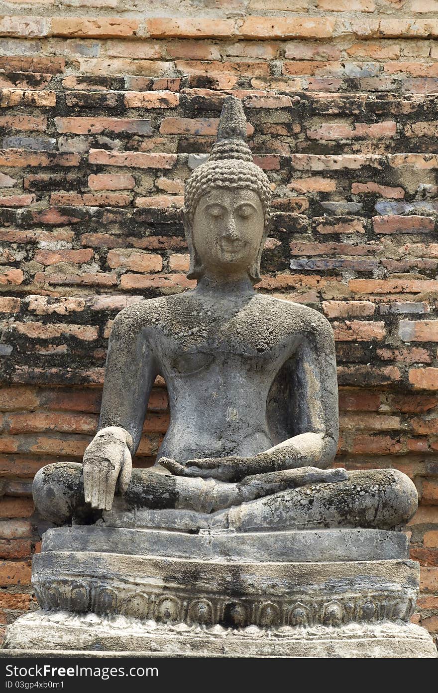 Base and the statue of Buddha sitting meditation. Base and the statue of Buddha sitting meditation.