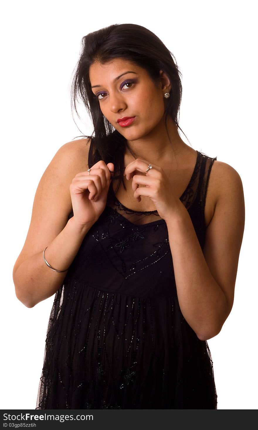 A beautiful asian woman isolated on a white background.