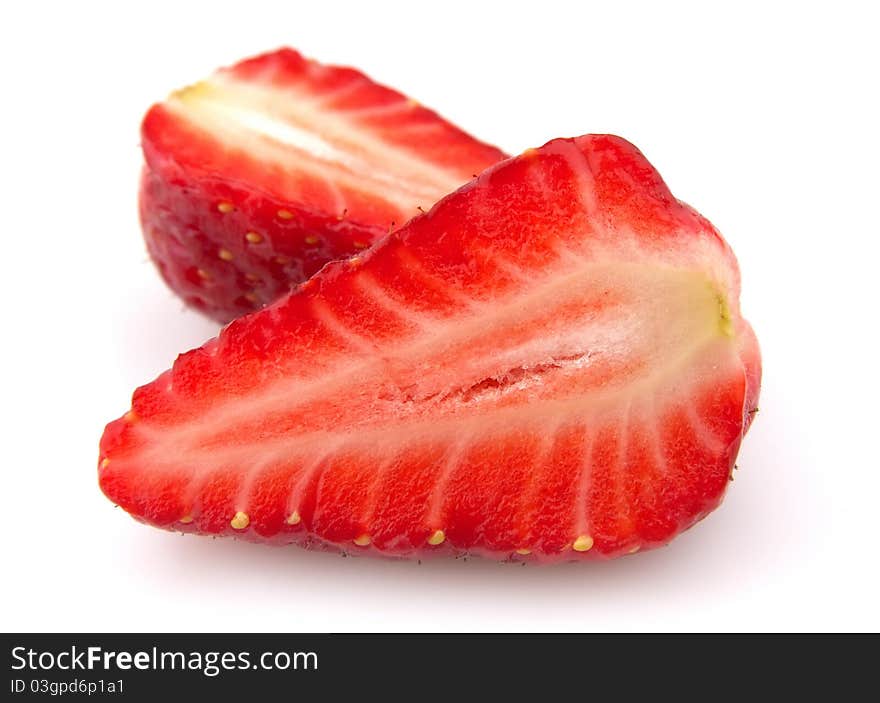 Strawberry lobes on a white background