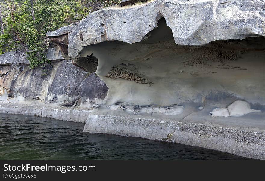 Cave on the shore of Galliano Island