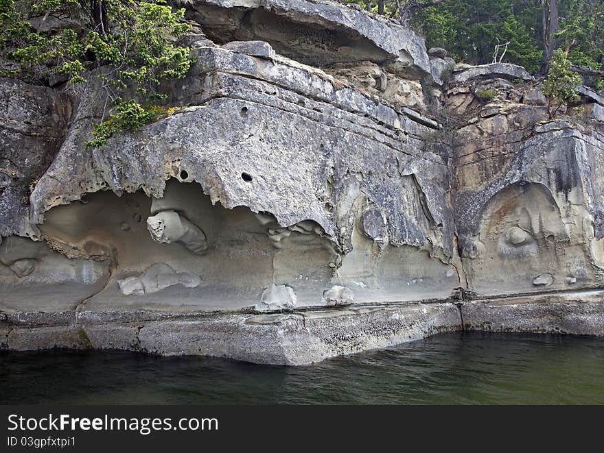 Caves on the shore