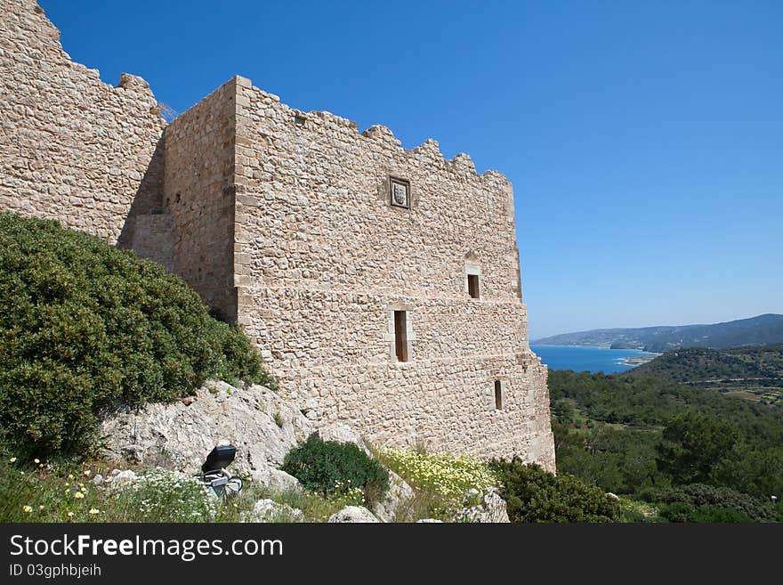 Kritinia castle rhodes island greece