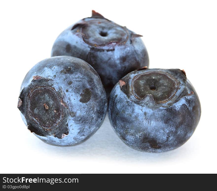 Healthy blueberries over white background. Healthy blueberries over white background