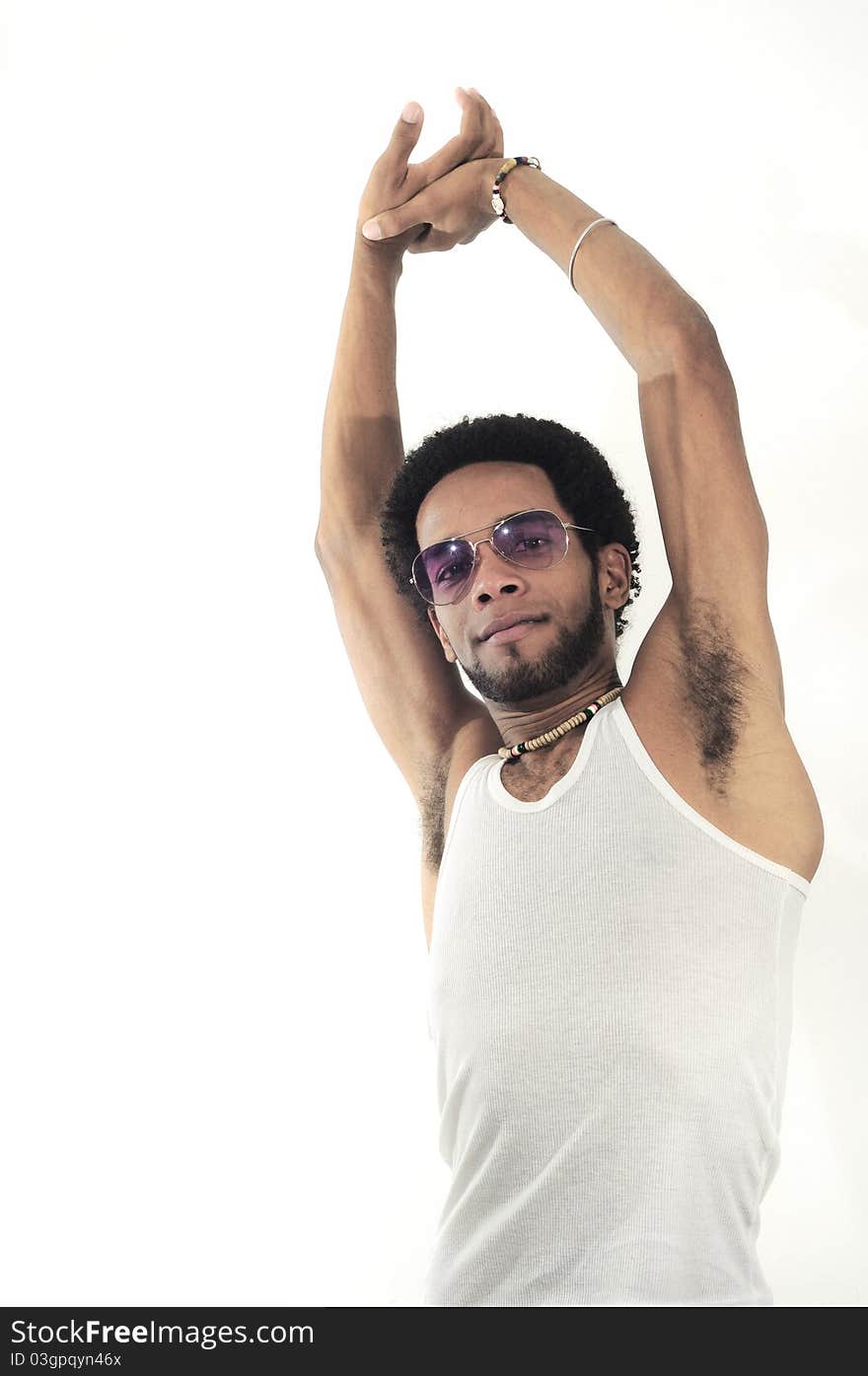 Young african american man wearing sunglasses