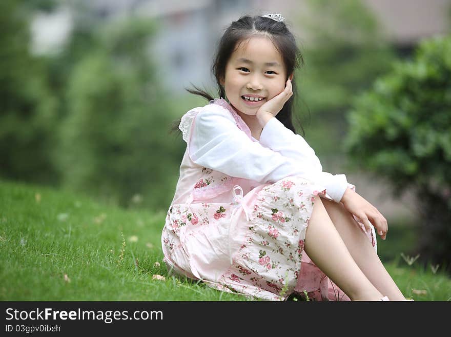 Children on the grass, shot in 2011, locations in china