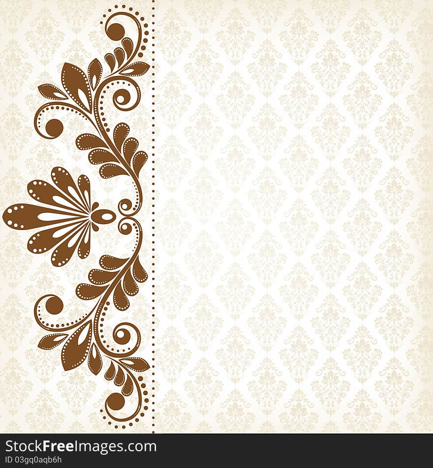 Vintage floral background with decorative flowers for design. Vintage floral background with decorative flowers for design