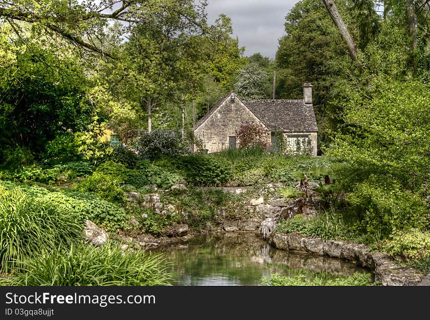 Typical Cotswolds Gardens In Bibury