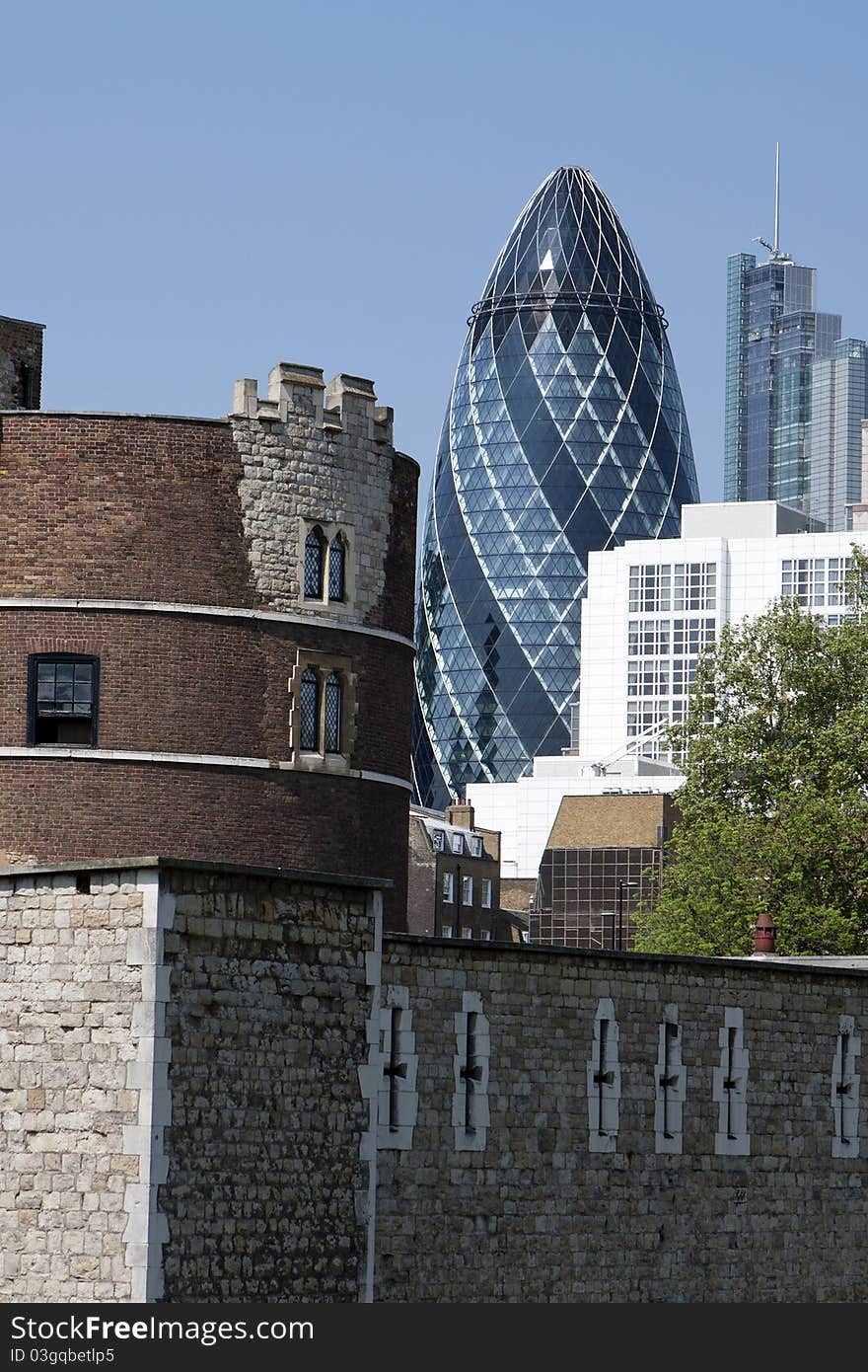 Tower of london and new architecture, photo taken in UK