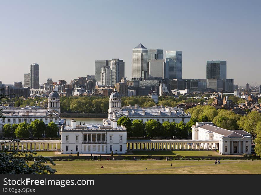 Panorama of London from the hills of Greenwich.