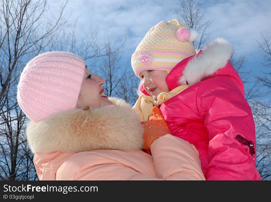 Happy family. Mother and the child