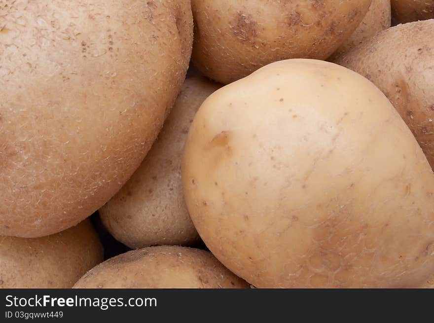 Freshly dug organic potatoes