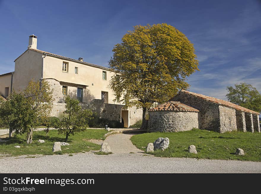 An old farm transferred into a museum at Navacelles in the Causses area of France on a beautiful autumn day. An old farm transferred into a museum at Navacelles in the Causses area of France on a beautiful autumn day.