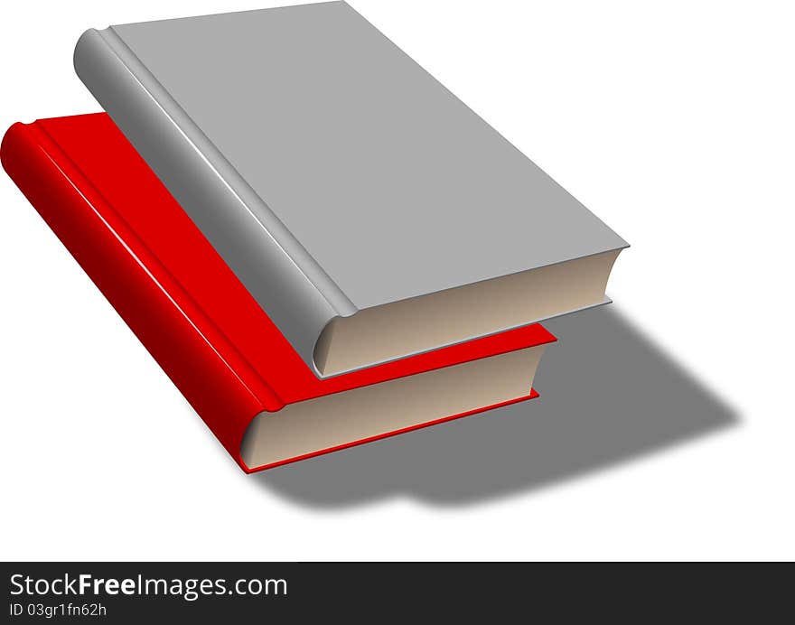 Two books isolated on the white background