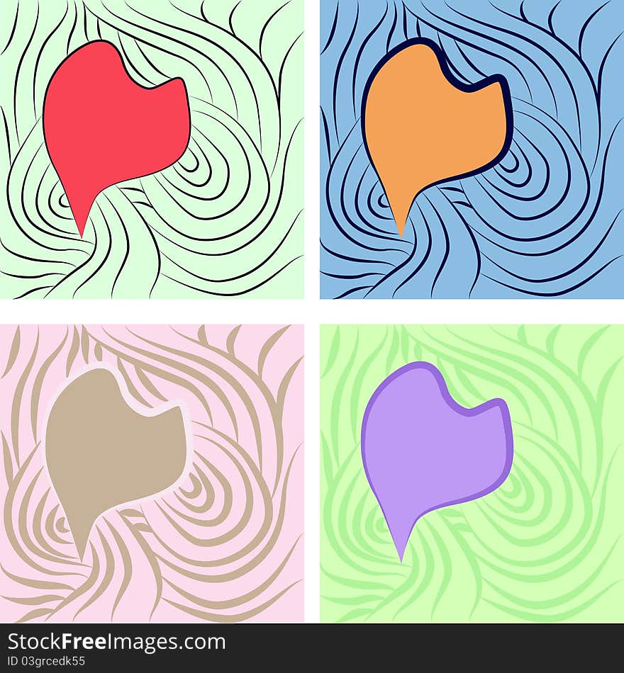 The color illusration with abstract hearts. The color illusration with abstract hearts