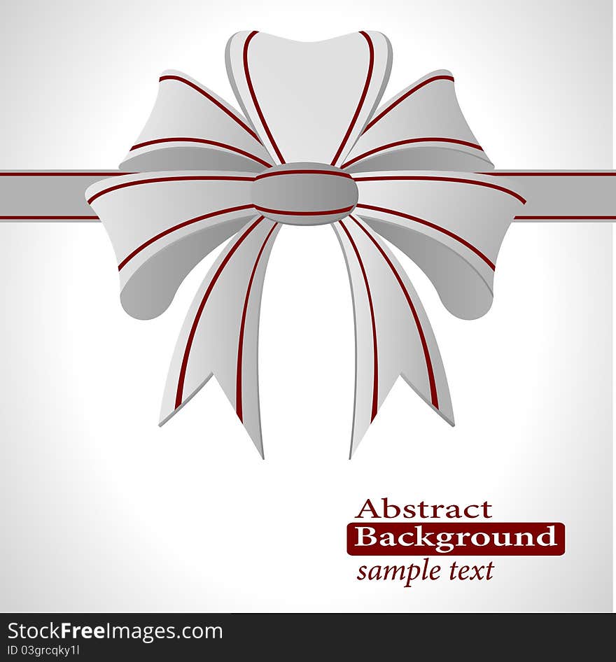 Red bow on a white background