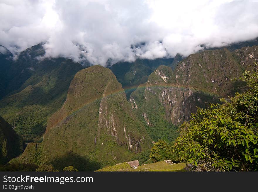 Rainbow At Machu Picchu Sightseeing