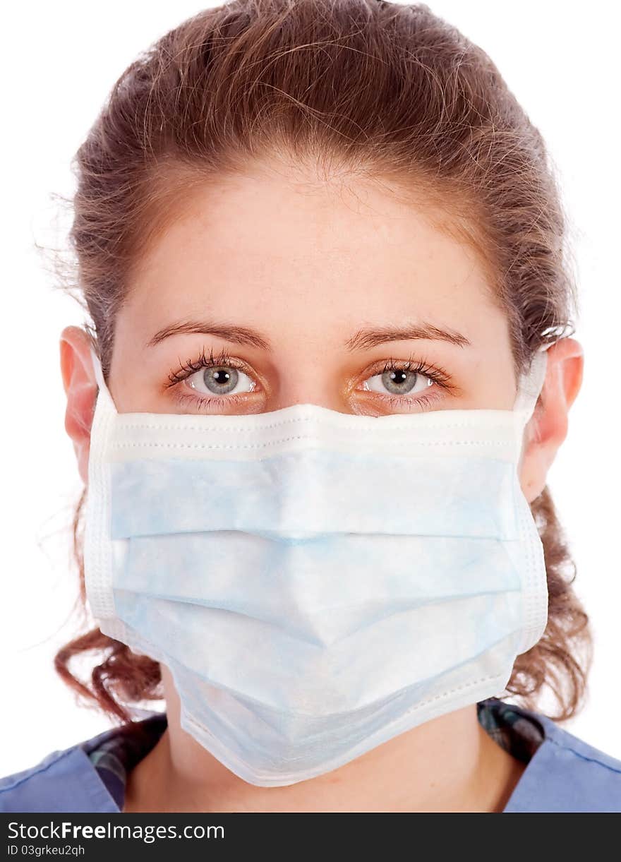 Young medical worker with mask