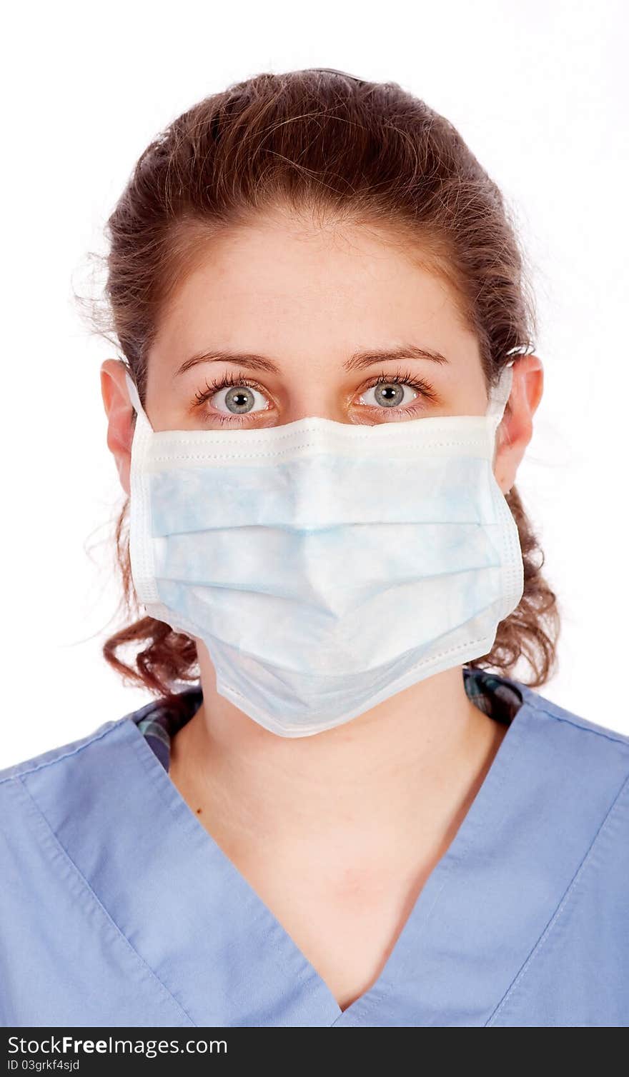 Young medical worker with mask