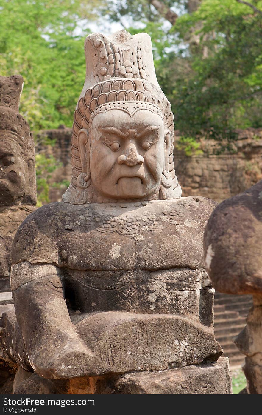 Figure Angkor Wat, historical building of the Khmer in Cambodia