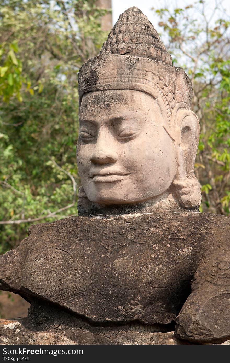 Figure Angkor Wat, historical building of the Khmer in Cambodia