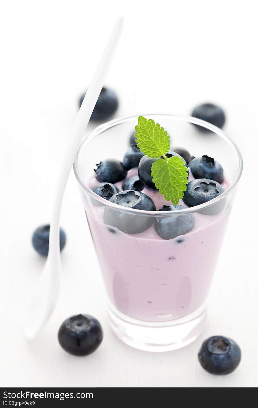 Fresh bilberry yogurt