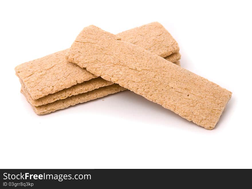 Small loaf bread on a white background