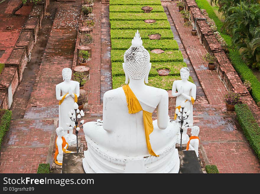 Buddha images  in Ayuthaya Thailand