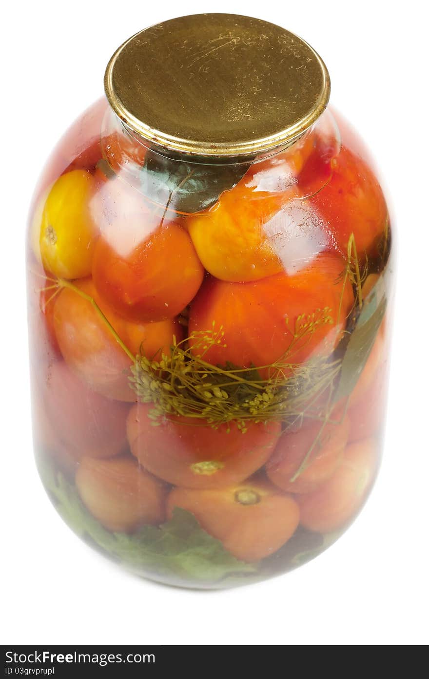 Jar of tomatoes isolated over white background