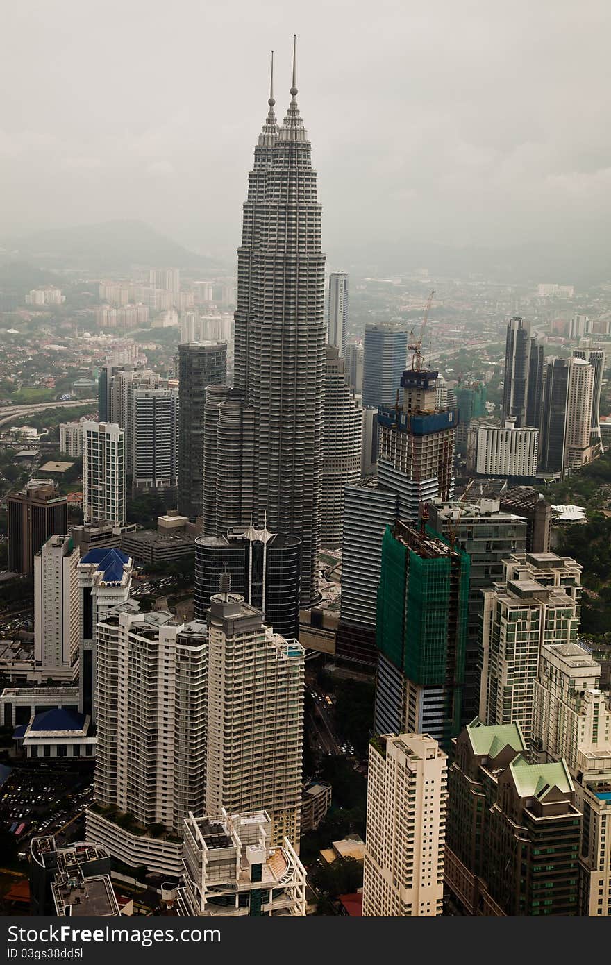 Petronas Twin Towers birds eye view