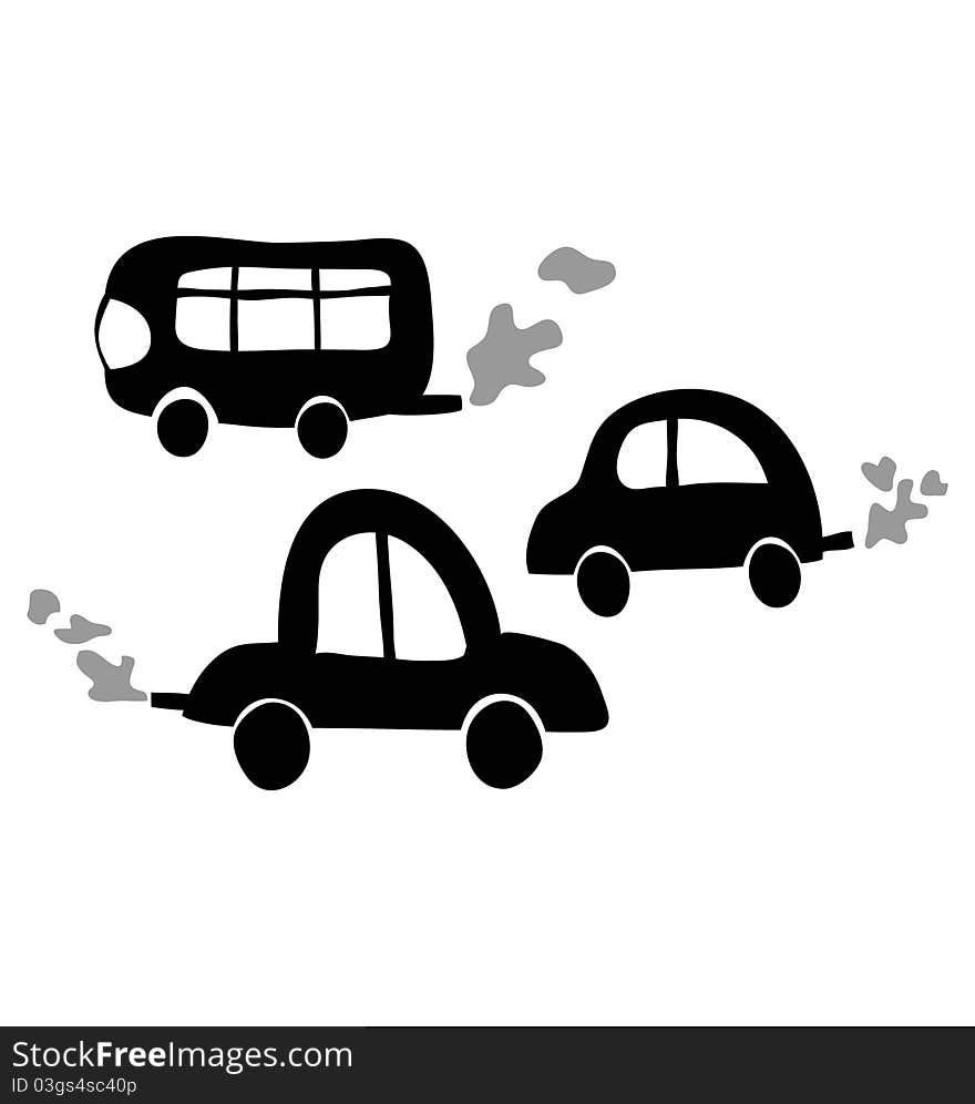 Vector illustration of cars with foam