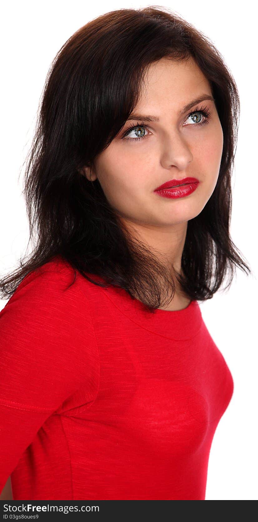 Young beautiful woman posing in the studio