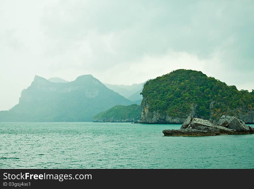 A rainning in the sea