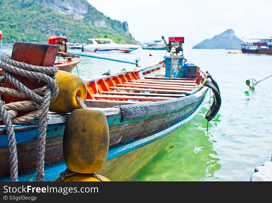 Thai boat in the southern sea. Thai boat in the southern sea