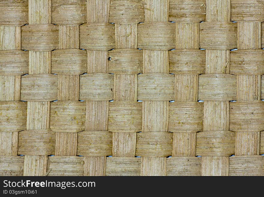 Thai Wooden Wicker Cross Pattern Close Up