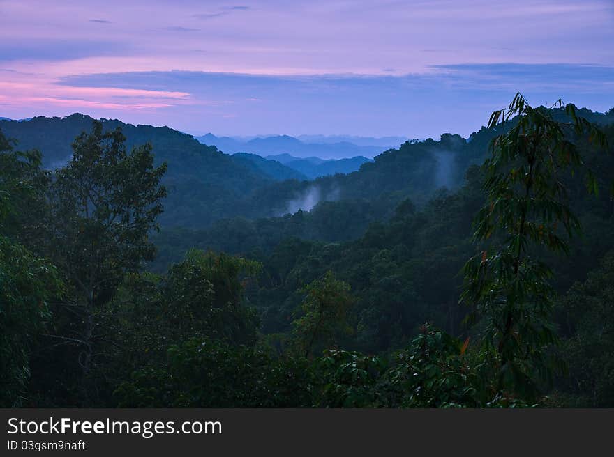 Morning in mountains