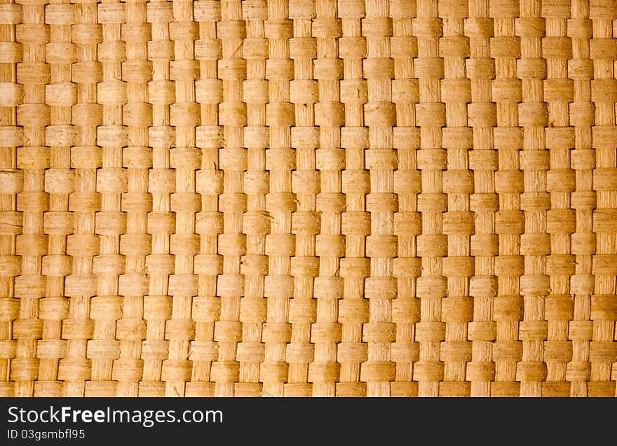 Brown Thai Wooden Wicker Pattern Close Up