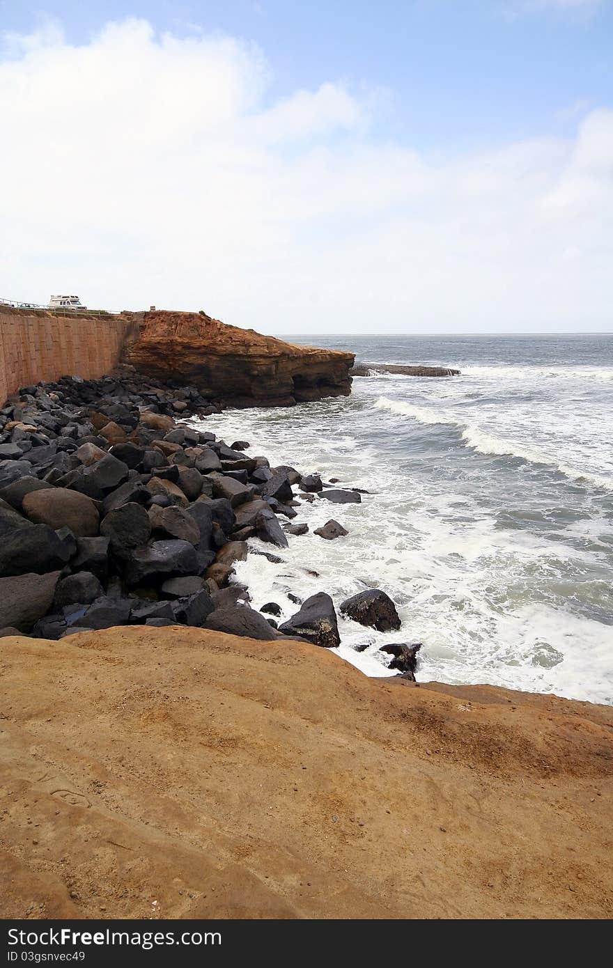 Sunset cliffs in southern California. Sunset cliffs in southern California.