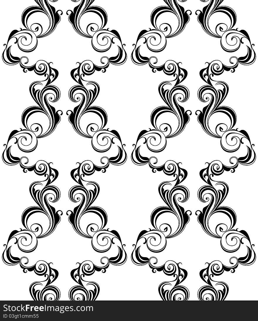 Seamless pattern of floral elements