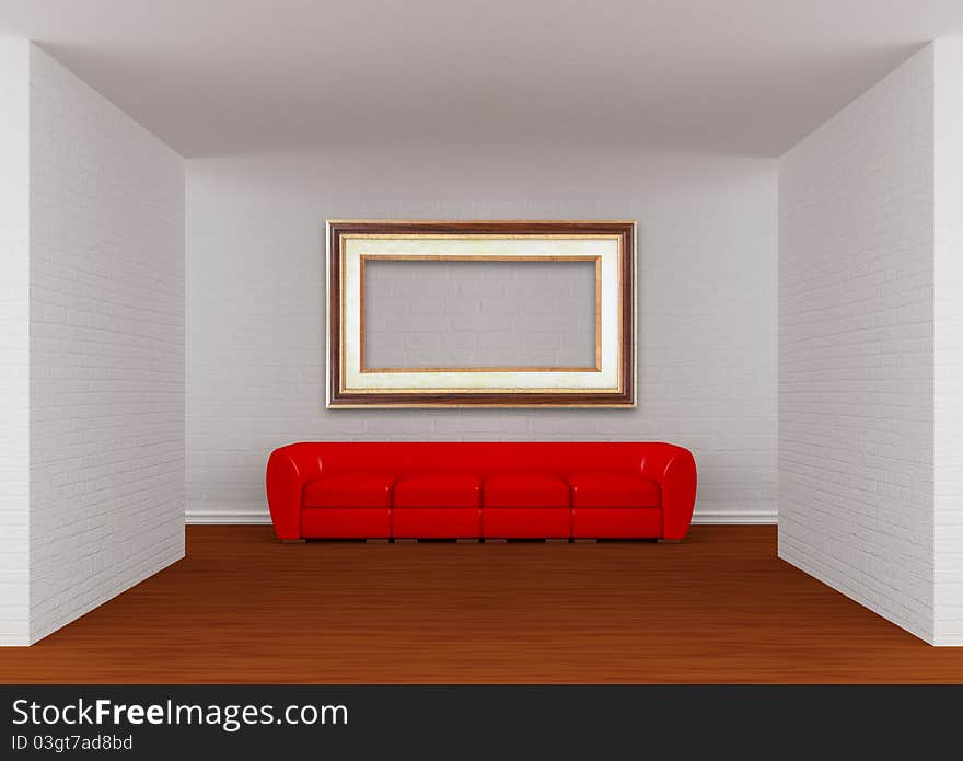 Gallery S Hall With Red Sofa