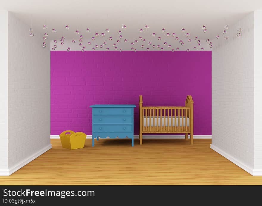 Baby bedroom with a crib